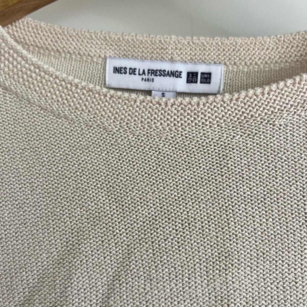 Boat neck linen blend striped sweater - Picture 3 of 3